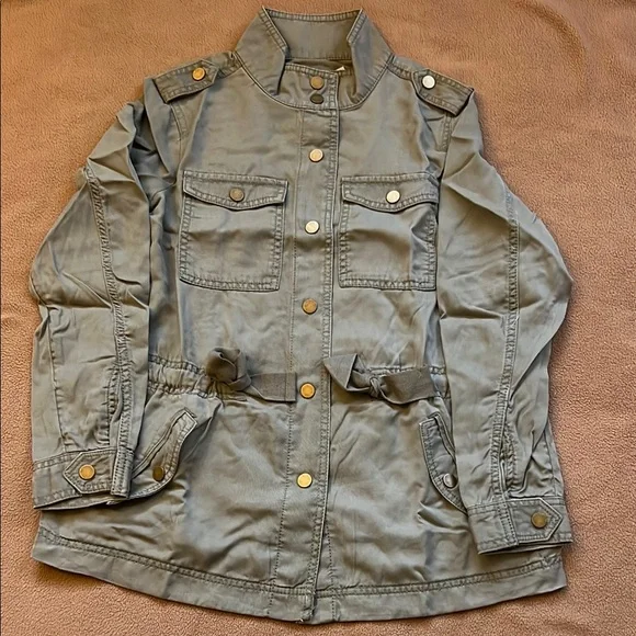 LOFT NWT Military Style Utility Jacket - Army Green Color - Picture 2 of 6